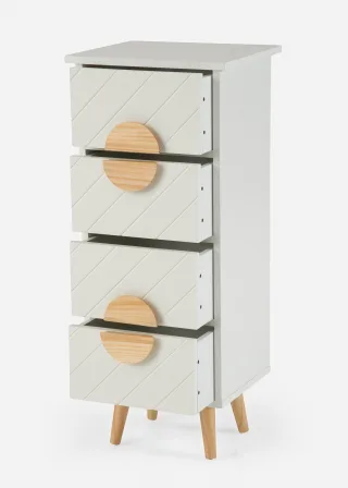 bonprix Badezimmer Kommode, weiß, Gr.83x35 cm, Schubladenkommode in moderner Natürlichkeit