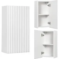 Lomadox Hängeschrank NEWPORT-56-WHITE Wandschrank Badschrank, weiß, gerillte Front, ca. 30/57/19cm