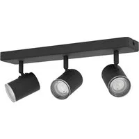 EGLO Deckenspot CONSUMA 1 Spotlampe - Stahl - GU10 - 3X5W - IP44, ohne Leuchtmittel, Wandleuchte, Wandspot, schwenkbar, Strahler, L40 x B8 x H13 cm