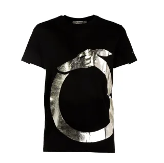 Herren-T-Shirt mit kurzen Ärmeln und einfarbigem Rundhalsausschnitt mit Druck