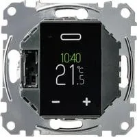 Temperaturregler-Einsatz mit Touch-Display, programmierbar, Universal, MEG5776-0000, Heizungsthermostat schwarz, Retail