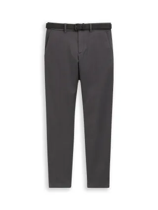 Tom Tailor - TTTRAVIS SLIM Chino Hose mit Gürtel grey black zig zag structure - Gr. - 32