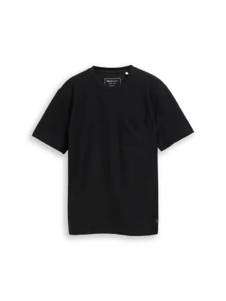 Denim Tom Tailor - T-Shirt mit Brusttasche Black - Gr. - XL