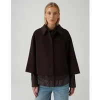 OPUS Wolljacke Haya im Cape Schnitt Regular Fit lockere Passform, leicht ausgestellter Schnitt, 3/4 Arm