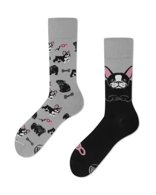 many mornings - Socken - Tiny little dogs grau/schwarz - Gr. - 42