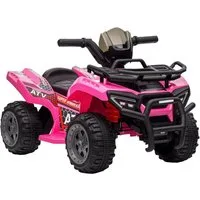 HOMCOM Elektro-Kinderquad Kinderfahrzeug Kindermotorrad Elektroquad, aus Metall, Belastbarkeit 25 kg, (1-tlg), für Kinder, Rosa