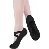 tanzmuster Ballettschläppchen "Jona" aus Baumwoll-Stretch, ganze Sohle Tanzschuh Ballettschläppchen für Kinder und Erwachsene