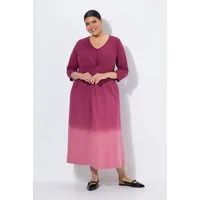 Ulla Popken Maxikleid Jerseykleid Batikmuster A-Linie V-Ausschnitt