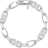 Silberkettenstore Silberarmband Plattenkette Armband (Steigbügelarmband) 8,5mm - 925 Silber