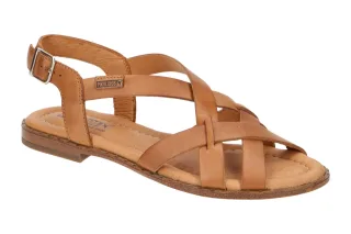 Pikolinos W0X-0556ST brandy Damen Sandalette ALGAR Echtleder Riemchen Sandale...