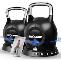 NEOLYMP Kettlebell Kettlebell Set 1,5-20 kg - 7-in-1 Kettlebell verstellbar - Kugelhantel, (Set, 7-in-1 Kettlebell verstellbar mit robustem Edelstahl-Handgriff), 1x 10kg & 1x 20kg Kettlebell
