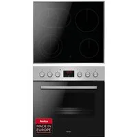 Amica Elektro-Herd-Set ACHE 9335 E, mit Teleskopauszug nachrüstbar, Steam Clean, Komfortables Kochen und Backen mit klarer und einfacher Handhabung