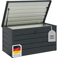 STEELSØN Auflagenbox Dorado aus Metall (Anthrazit, 270 Liter), abschließbare Gartenbox, verzinkt und lackiert, wasserdicht