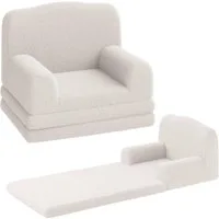 GarveeMore Kindersofa 2-in-1 Schlafsofa Sofabett Klappsofa für Kinder aus Teddystoff