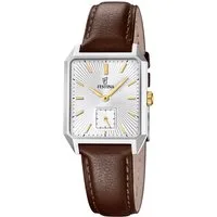 Festina Quarzuhr On the Square F20779_2, Armbanduhr, Damenuhr, Herrenuhr, Lederarmband, analog