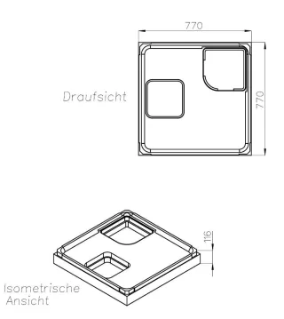 Neuesbad Wannenträger für Kaldewei Superplan SF NEU 80x80x2,5 SD 25751 SF