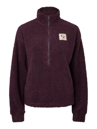 PIECES - PCKATTY TEDDY HIGH NECK HALF ZIP JACKET Plum Perfect - Gr. - XS