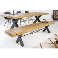 riess-ambiente Sitzbank THOR 200cm vintage braun / schwarz (Einzelartikel, 1-St), Esszimmer · Massivholz · Metall · Industrial Design