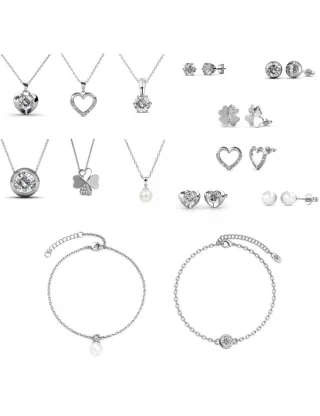 Herz-Adventskalender - 14 Juwelen - Silber und Kristall