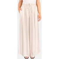 Seasons of April Palazzohose BIANCA (1-tlg) Satinhose Damen Weit Palazzo Glänzend Marlenehose Amora Bindeband