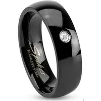 BUNGSA Fingerring 60 (19.1)Schwarzer Kristallring Edelstahl klassisch Damen & Herren (Ring, 1-tlg), Damen Herren