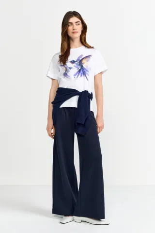 Rich & Royal - Easy Fit T-Shirt Bird Print white - Gr. - L