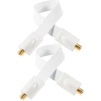 Poppstar SAT Fensterdurchführung (Koax Kabel flach 0,2mm) für Fenster & Türen SAT-Kabel, (52 cm), vergoldete Kontakte, weiß