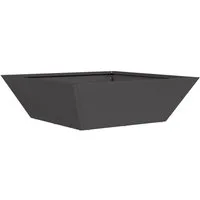 vidaXL Blumentopf Garten-Pflanzgefäß Schwarz 50 x 50 x 15 cm Kaltgewalzter Stahl (1 St)