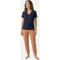 Schiesser Pyjama Mix & Relax (Set, 2 tlg) Schlafanzug - Baumwolle - Atmungsaktiv