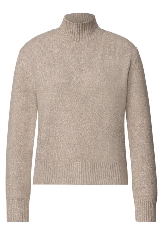 Street One - Mouliné Pullover mit Turtle Neck sanded amber mel. - Gr. - 42