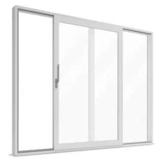 aluplast Smart-Slide Schiebetür, mit Selbsteinzug, Kunststoff, Weiß, 1600 x 1500 mm, zweiteilig, individuell konfigurieren