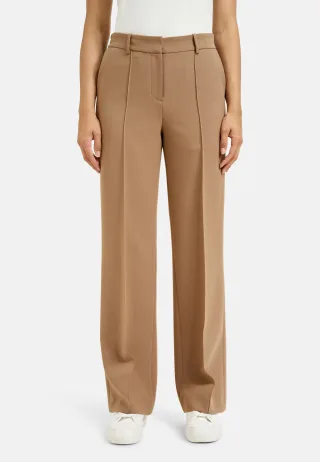 Milano Italy - wideleg Pants, french pockets, iron pleats camel - Gr. - 38
