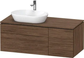 Duravit L-Cube Konsolenwaschtischunterbau wandhängend Nussbaum dunkel Matt 1220x550x482 mm - LC48760 LC4876021210000