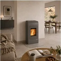 Haas + Sohn Pelletofen HSP 2 MOONLIGHT, Exklusiv, Lieferung bis ins Wohnzimmer, 8,6 kW, Zeitbrand, NEU in der Farbe Moonlight grau