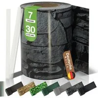 BooGardi Sichtschutzstreifen PVC Sichtschutzstreifen · Sichtschutz Zaun · blickdicht & wetterfest, (4 Rollen 19 cm x 35 m Schiefer · 450 g/m² · inkl. 120 Clips), Zaunblende für Doppelstabmattenzaun & Stabmattenzaun