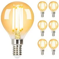 ZMH LED-Leuchtmittel Edison LED Vintage Glühbirne - G45 2700K E14//E27, E14, 6 St., warmweiß, Filament Retro Glas Birne Energiesparlampe