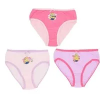 Minions Slip Mädchen Slips 3er Set Baumwolle Kinder Unterwäsche Alltag (Spar-Set, 3-St)