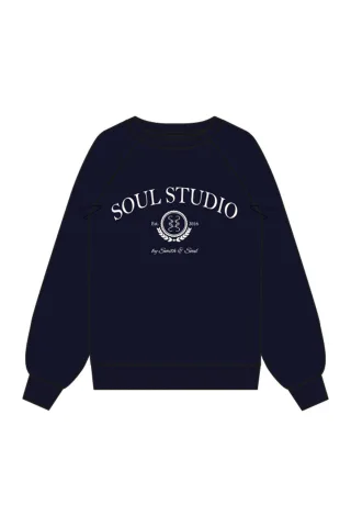 Smith&Soul - Sweatshirt College Emblem marine - Gr. - XS