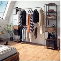 Vicco Kleiderschrank Fyrk, Eiche rustikal/Schwarz, 180 x 187 cm (kein Set, 1-St)