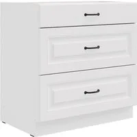 Küchen-Preisbombe Auszugsunterschrank 80 cm Küche Stilo Weiß Vollauszug Soft-Close Küchenzeile Einbauküche
