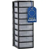 M home Schubladenbox Bürobox Briefablage DIN A4 8 Ablage Fächer Organizer Ablagebox XL, (Spar-Set, 1-St., Bürobox mit 8 Fächern), mit 8 Fächern mit Griffmulde im DIN A4 Format