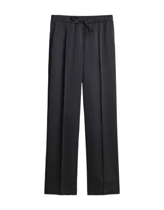 Opus - Wide Leg Pants aus Satin - Melane cosmic schwarz - Gr. - 34