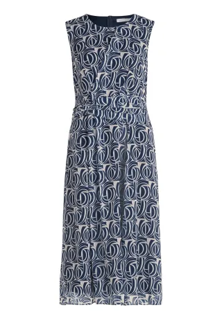 Betty & Co - Chiffonkleid nature/dark blue - Gr. - 40