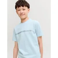 Jack & Jones Junior T-Shirt JCOFUSION CHEST BRAND TEE SS CN JNR Materialmix, regular Fit, Kurzarm