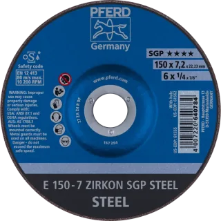 PFERD TOOLS Schruppscheibe E ZIRKON Speziallinie SGP STEEL für Stahl - 62215326