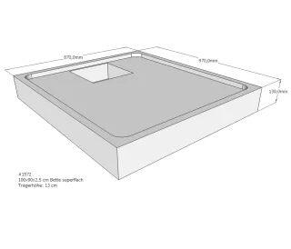 Neuesbad Wannenträger für Bette superflach 100x90x3,5 SD22052