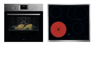 AEG Backofen-Set "OU5AB20ZSM" Aqua Clean Autarker Backofen & Glaskeramikkochfeld: Gleichmäßig auf 3Ebenen garen