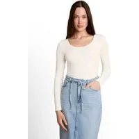 TOM TAILOR Denim Langarmshirt mit Häkelkante am Saum