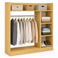 VCM Kleiderschrank Holz Kleiderständer mit Regal & Stange Palosa L (1-St) VCM Kleiderständer Palosa L 120x124x35 cm Holzwerkstoff
