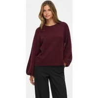 Vila Strickpullover VISAPNA O-NECK L/S KNIT TOP/PB/1 mit Rundhalsausschnitt, aus Strick, Regular Fit
